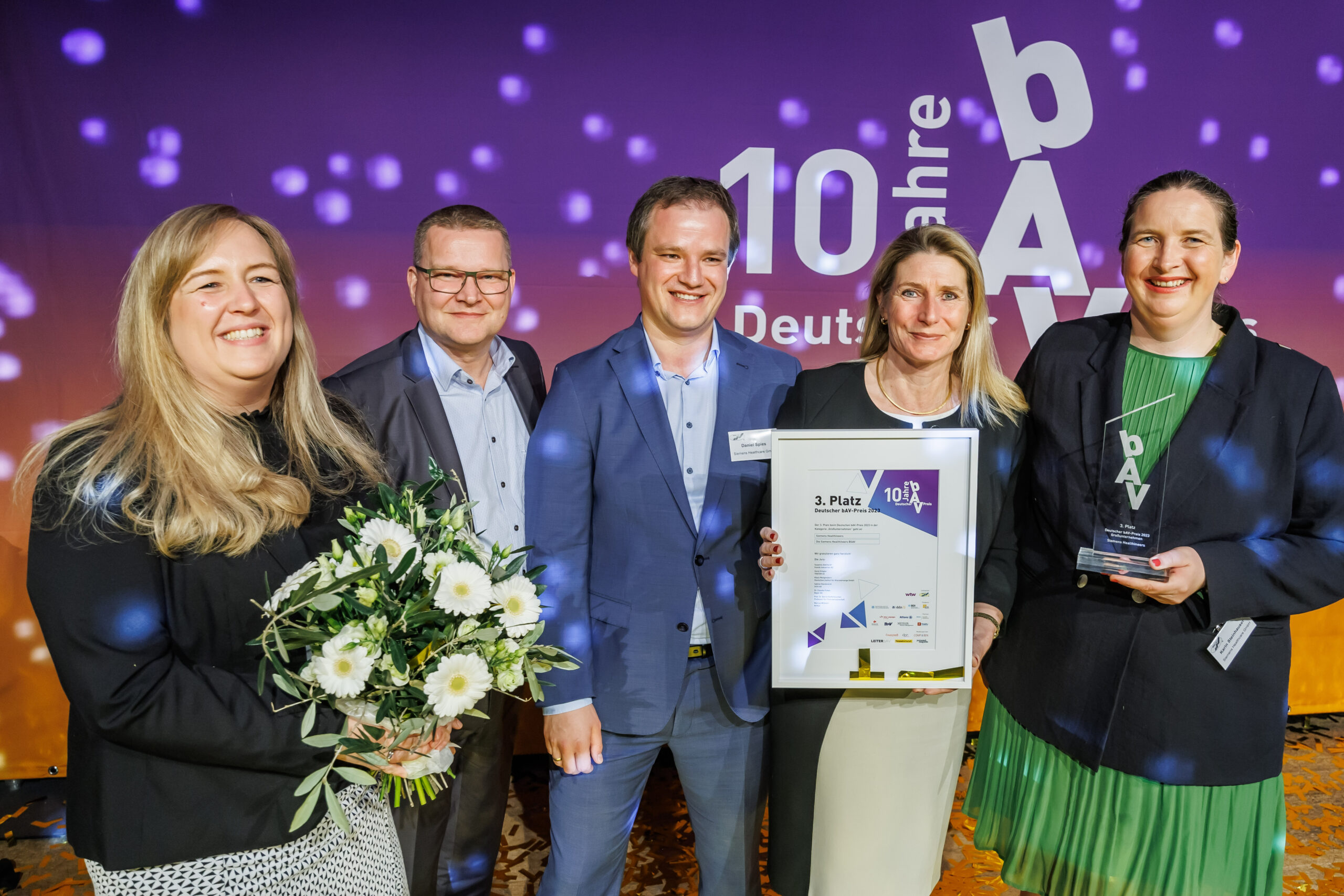 S. Scharke, M. Dahl, D. Spieß, Ch. von Akerman, K. Steinhauser (Foto: © Deutscher bAV-Preis)