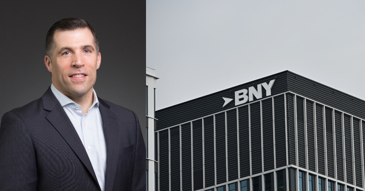 Christopher Porter, Managing Director und Regional Executive bei BNY. Fotocollage: BNY/AdobeStock_ Miroslaw
